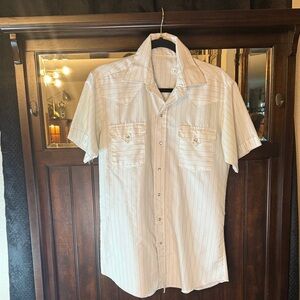 Men's White Striped Shirt